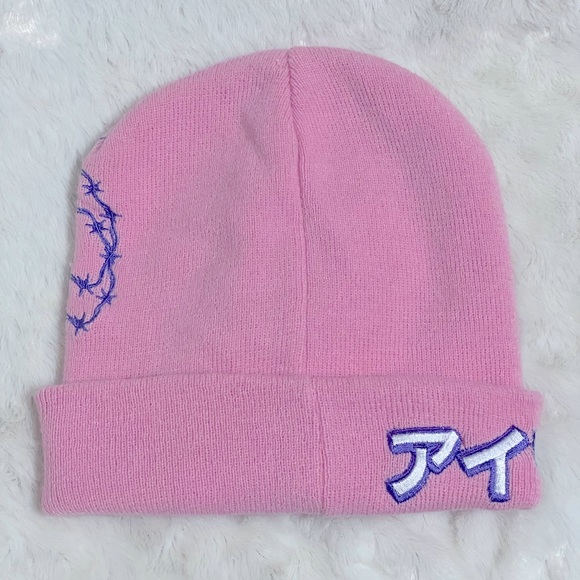 A-Lab Anime Eyes Pink Beanie - Picture 3 of 3
